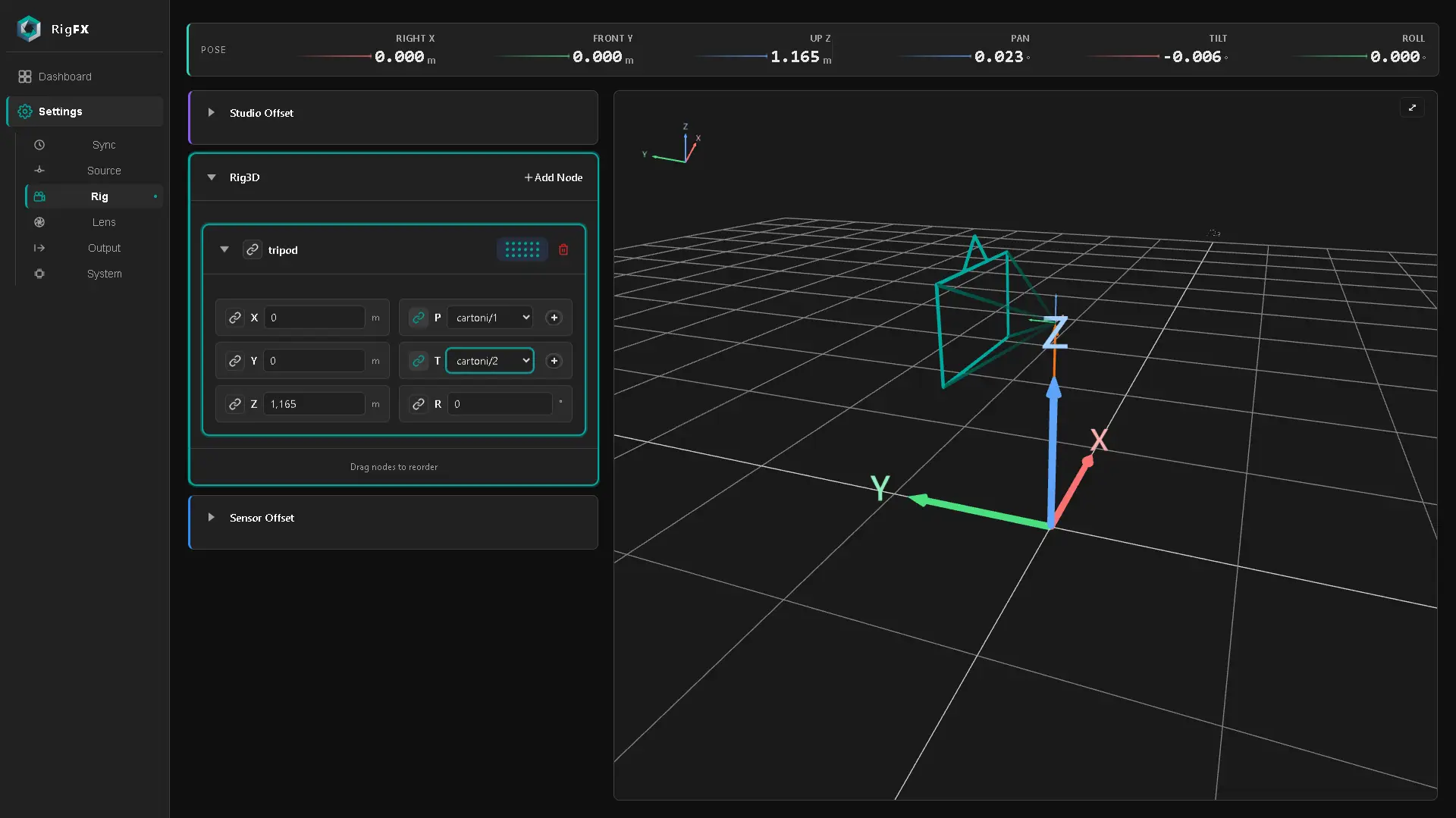 Tripod node